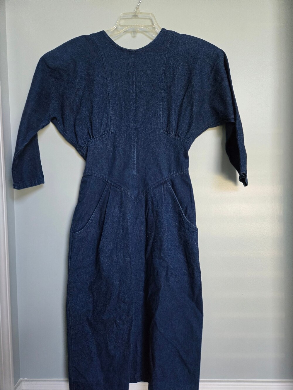 Vintage 80s DENIM fitted Dress